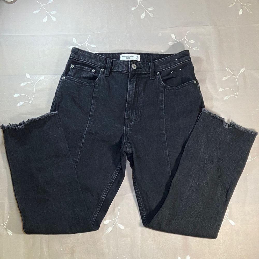 Abercrombie & Fitch Black Cropped Woman Jeans Skinny And High Rise 28/6XS